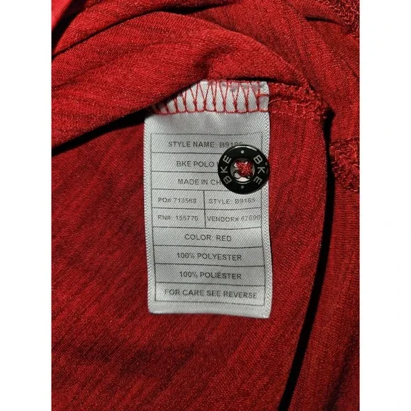 BKE Polo Shirt Large Men's Short Sleeve Red Performance Fabric Casual Preppy - Picture 6 of 6